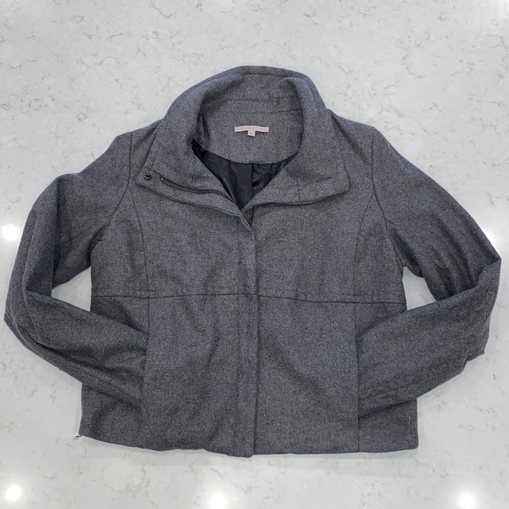 Gap Gray Tweed Bomber Jacket